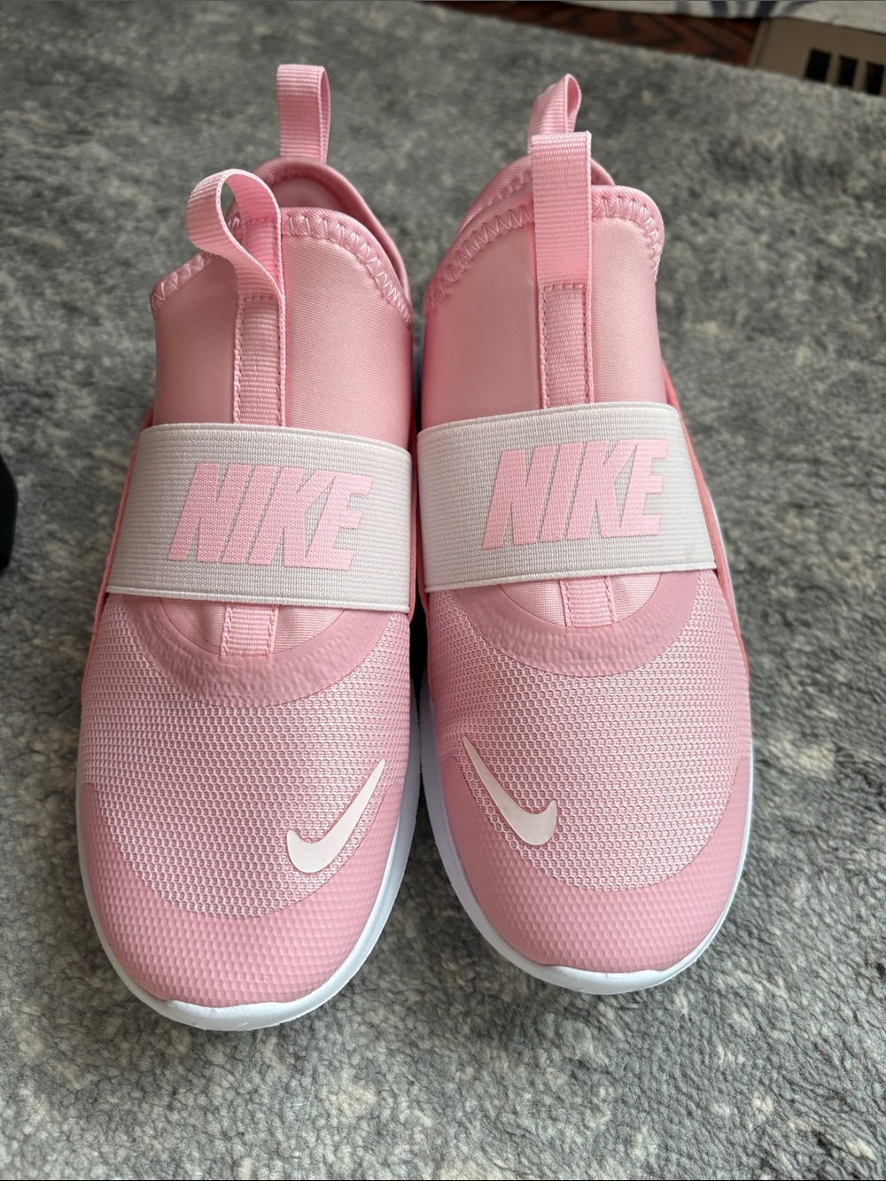 Nike Kids Pink Slip-On Sneakers with White Swoosh